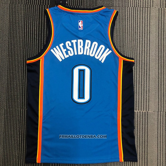 Maillot Oklahoma City Thunder Russell Westbrook NO 0 Icon Bleu